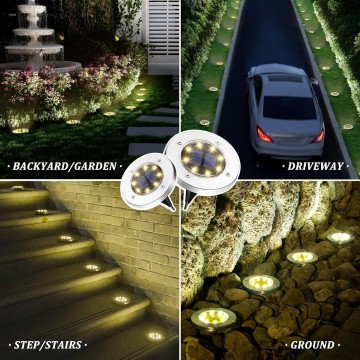 Solar Outdoor Lights 20 Packs, Solar Garden Lights Outdoor Waterproof Bright Pathway Landscape Lighting Decor for Deck, Lawn, Patio, Yard, Driveway, Step and Walkway (20Pack, Warm White)