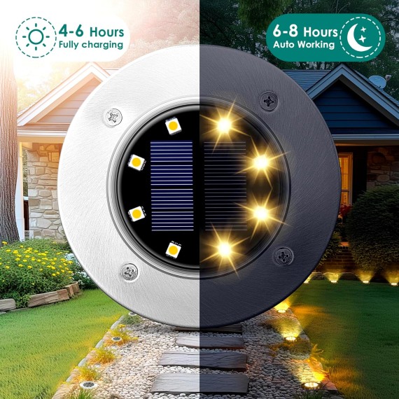 Solar Outdoor Lights 20 Packs, Solar Garden Lights Outdoor Waterproof Bright Pathway Landscape Lighting Decor for Deck, Lawn, Patio, Yard, Driveway, Step and Walkway (20Pack, Warm White)