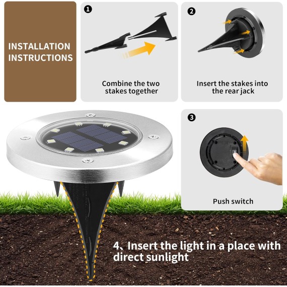 Solar Outdoor Lights 20 Packs, Solar Garden Lights Outdoor Waterproof Bright Pathway Landscape Lighting Decor for Deck, Lawn, Patio, Yard, Driveway, Step and Walkway (20Pack, Warm White)