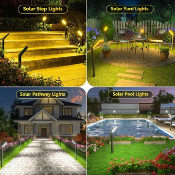 Solar Pathway Lights Outdoor, 6 Pack Solar Lights Outdoor Waterproof, Bright Solar Garden Lights Solar Lights for Outside Landscape Lighting Yard Patio Backyard Driveway Walkway Path Lawn