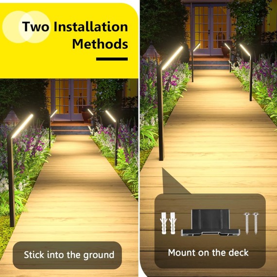 Solar Pathway Lights Outdoor, 6 Pack Solar Lights Outdoor Waterproof, Bright Solar Garden Lights Solar Lights for Outside Landscape Lighting Yard Patio Backyard Driveway Walkway Path Lawn