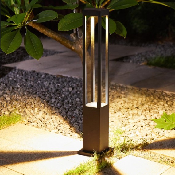 Landscape Path Light with 3000K LED Lighting - IP65 Waterproof Post Bollard Light Aluminum Outdoor Lawn Floor Lantern Modern Luxury Road Light for Patio, Courtyard and Driveway