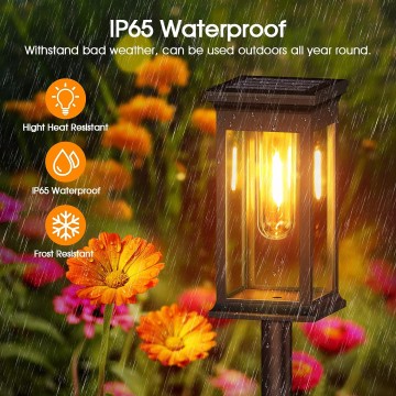 Solar Pathway Lights Outdoor, 12 Pack Upgraded Solar Outdoor Lights, Bright Solar Garden Lights Outdoor Waterproof, Auto On/Off Outdoor Solar Lights for Yard Landscape Path Lawn Patio Walkway