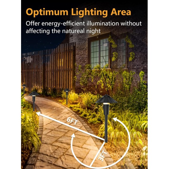 LED Low Voltage Landscape Lights 5W Pathway Lights Low Voltage, 12-24V Waterproof Landscape Path Lights Walkway Light, 3000K Landscape Lighting for Yard Garden Patio, 10 Pack