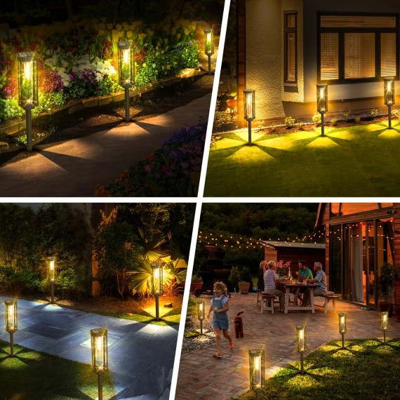 Solar Pathway Lights Outdoor 8 Pack, Bright Solar Path Light Outside Waterproof, Solar Garden Decorative Solar Powered Landscape Lights for Walkway Driveway Lawn Patio Sidewalk Yard Decor