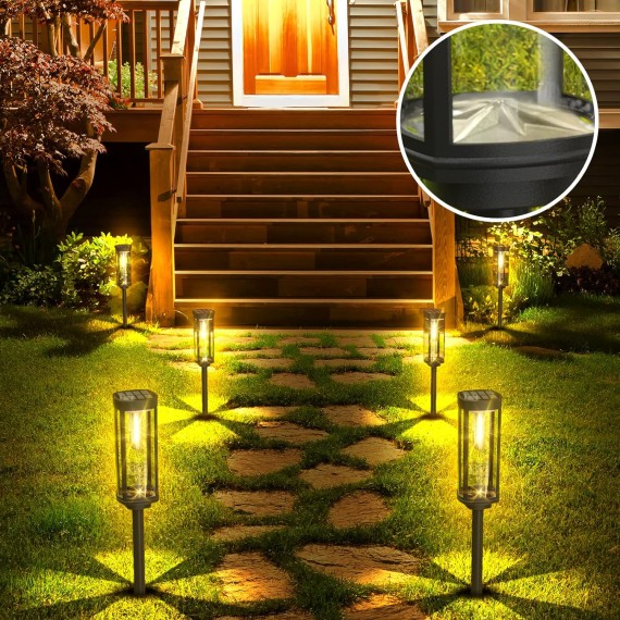 Solar Pathway Lights Outdoor 8 Pack, Bright Solar Path Light Outside Waterproof, Solar Garden Decorative Solar Powered Landscape Lights for Walkway Driveway Lawn Patio Sidewalk Yard Decor