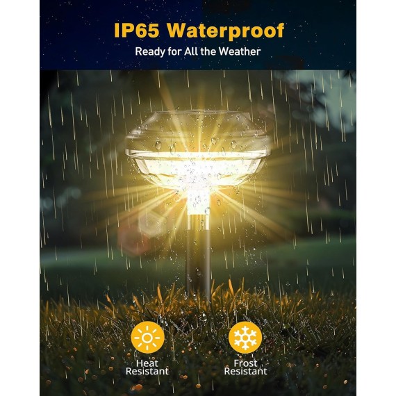Solar Outdoor Lights, 8 Pack RGB Color Changing Solar Garden Lights, LED Solar Lights Outdoor Waterproof, 12 Hrs Long Lasting Landscape Lighting Solar Walkway Lights for Garden, Landscape, Path, Yard
