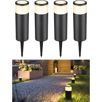Low Voltage Path Lighting, LED Landscape Bollard Pathway Light, 12V Landscape Lights Outdoor, Aluminum Housing, IP65 Waterproof, 50,000 Hours Lifespan, 3000K Warm White, Pack of 4
