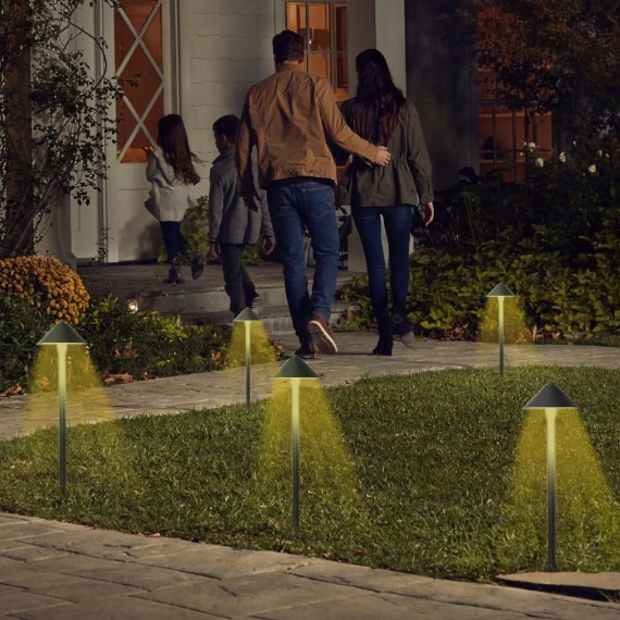 Landscape Lighting, Landscape Pathway Lights, 3W LED 12V Low Voltage LED 270 Lumen Warm White Cast-Aluminum Waterproof for Yard, Lawn, Garden, Porch and Patio Outdoor Lighting (8PK, Black)