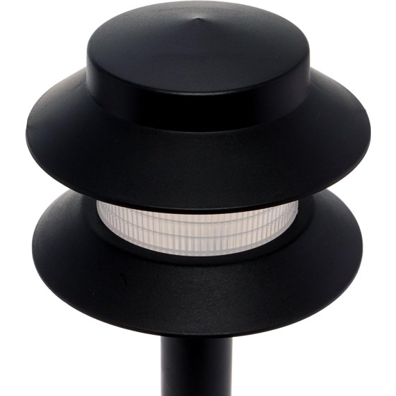 GreenLighting  Low Voltage Landscape Pathway Lights - 2 Tier Outdoor Garden Lights - Easy, Simple Installation - Walkway Lights, Lawn Lights, Landscape Lighting (Black, 8 Pack)