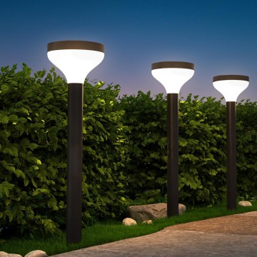 6 Pack Round Solar Pathway Lights Outdoor, Super Bright 120 LM, 2CCT 2700K/4000K, Dimmable Path Lights for Garden, Backyard, Walkway, Driveway
