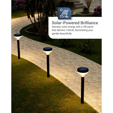 6 Pack Round Solar Pathway Lights Outdoor, Super Bright 120 LM, 2CCT 2700K/4000K, Dimmable Path Lights for Garden, Backyard, Walkway, Driveway