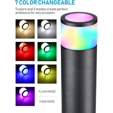 Low Voltage Path Lighting, LED Landscape Bollard Pathway Light, 12V Landscape Lights Outdoor, Aluminum Housing, IP65 Waterproof, 50,000 Hours Lifespan, RGB Color Changing, Pack of 4
