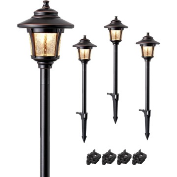 Low Voltage Landscape Lighting, 12V 3W 120LM 3000K Outdoor Landscape Lighting & Accessories, Waterproof Electric LED Pathway Sidewalk Lights Wired for Driveway Walkway Garden Yard, 4 Pack