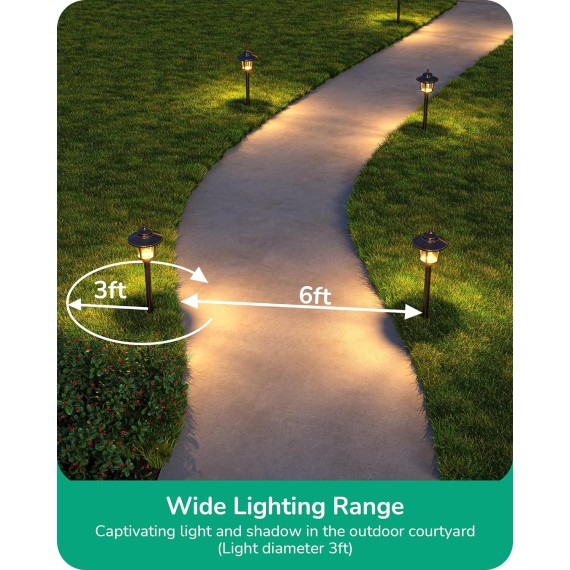 Low Voltage Landscape Lighting, 12V 3W 120LM 3000K Outdoor Landscape Lighting & Accessories, Waterproof Electric LED Pathway Sidewalk Lights Wired for Driveway Walkway Garden Yard, 4 Pack