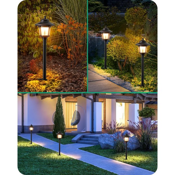 Low Voltage Landscape Lighting, 12V 3W 120LM 3000K Outdoor Landscape Lighting & Accessories, Waterproof Electric LED Pathway Sidewalk Lights Wired for Driveway Walkway Garden Yard, 4 Pack