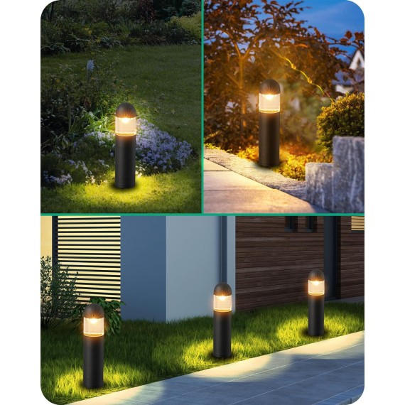 Low Voltage Landscape Lighting, 12V 3W 3000K Warm White, Electric Outdoor Bollard Lights with Connectors, Waterproof LED Pathway Driveway Walkway Lights Wired for Yard Garden, CRI 80, 6 Pack