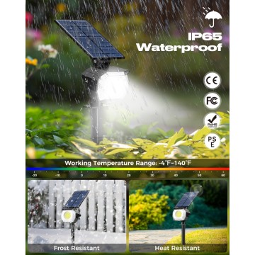 8 Pack Solar Spot Lights Outdoor Waterproof, 52 LED Solar Landscape Lights 3 Lighting Modes, IP65 Solar Powered Spotlights Outdoor Solar Lights for Yard Outside Garden Tree (Cool White)