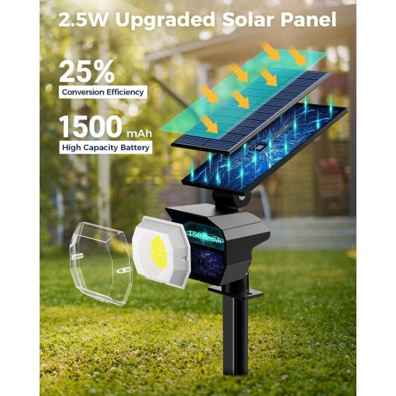 8 Pack Solar Spot Lights Outdoor Waterproof, 52 LED Solar Landscape Lights 3 Lighting Modes, IP65 Solar Powered Spotlights Outdoor Solar Lights for Yard Outside Garden Tree (Cool White)