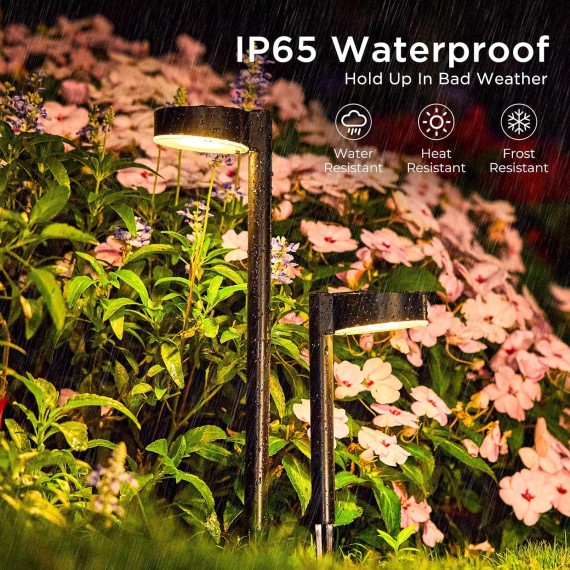 8 Pack Solar Pathway Lights Outdoor, Solar Lights for Outside with Brighter 12 LED, Up to 12 Hrs Outdoor Waterproof Solar Powered Garden Lights for Yard Pathway Walkway Path Driveway