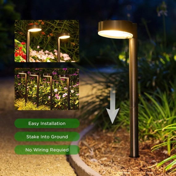 8 Pack Solar Pathway Lights Outdoor, Solar Lights for Outside with Brighter 12 LED, Up to 12 Hrs Outdoor Waterproof Solar Powered Garden Lights for Yard Pathway Walkway Path Driveway