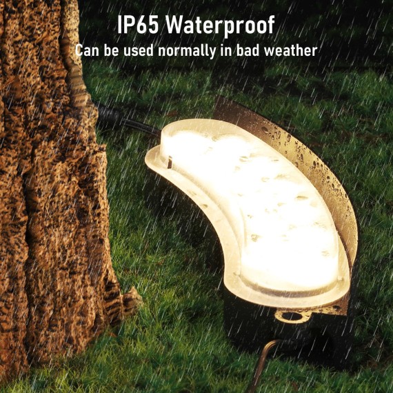 12-24V LED Low Voltage Landscape Tree Ring Lights, 3000K Warm White, IP65 Waterproof, 900LM 12W Aluminum Housing Landscape Spotlights for Big Tree&Palm Tree, Max Dia 20.29 Inch, Pack of 6