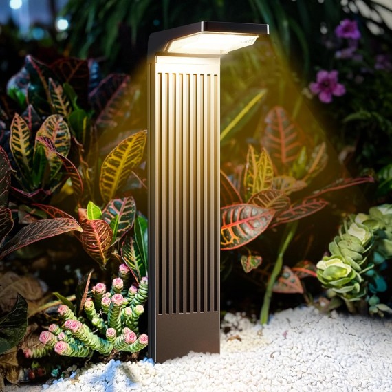 Solar Pathway Lights Outdoor 6Pack, Bright 60LED Solar Path Lights Outside Waterproof, Warm & Cool Walkway Lights Solar Powered, Landscape Lights for Driveway Lawn Patio Garden Yard