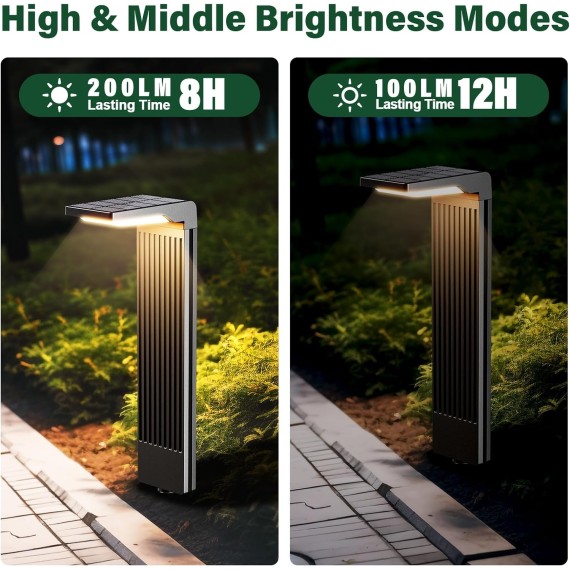 Solar Pathway Lights Outdoor 6Pack, Bright 60LED Solar Path Lights Outside Waterproof, Warm & Cool Walkway Lights Solar Powered, Landscape Lights for Driveway Lawn Patio Garden Yard